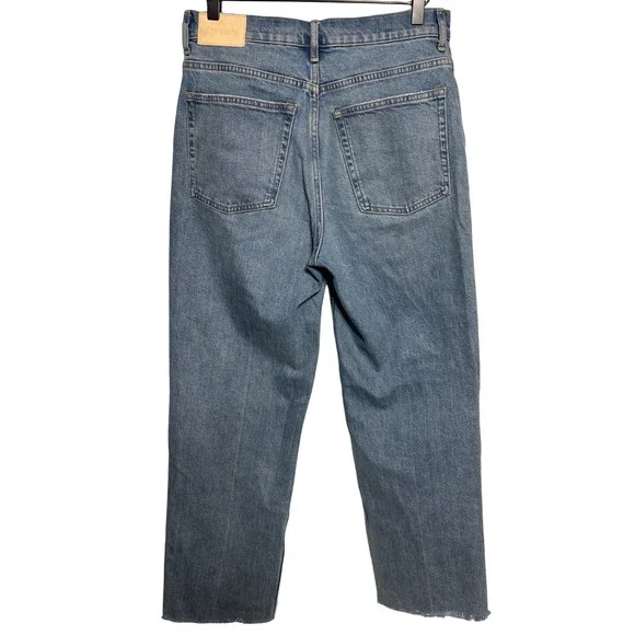 Everlane The Way High Jean Light Wash Distressed Raw Hem Size 28 - Picture 8 of 12